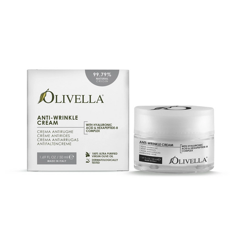 Olivella Anti-Wrinkle Cream packaging on a white background