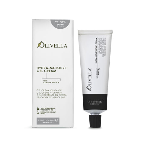 Olivella Hydra-Moisture Gel Cream packaging on a white background