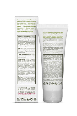 Umbria Oli white tube with text on a white background