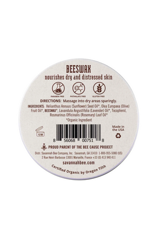 Savannah Bee Rosemary Lavender Beeswax Salve Tin