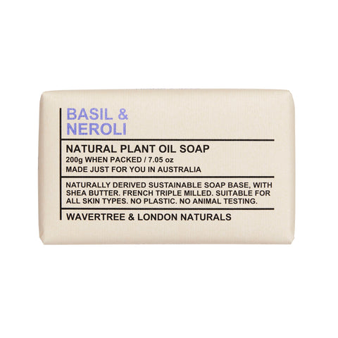 Wavetree & London Basil & Neroli Scented Natural Soap Bar